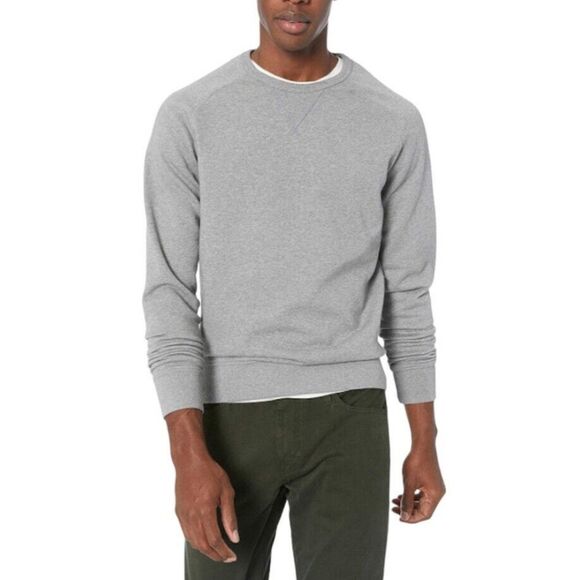 New Pullover Mens Size L Fleece Sweatshirt Gray Crewneck Goodthreads - Picture 2 of 8